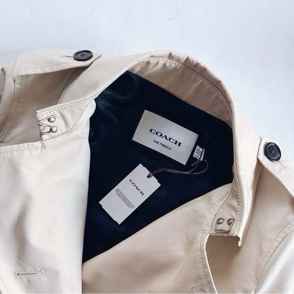 NEW Coach Women’s Solid Short Trench Coat Bone Color - Picture 9 of 11